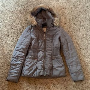 Guess fur trim winter coat